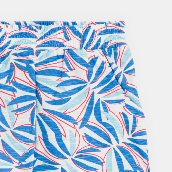 شورت جيرسيه بطبعة باللون الأزرق للفتيات